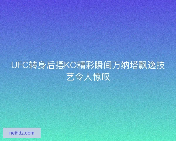 UFC转身后摆KO精彩瞬间万纳塔飘逸技艺令人惊叹