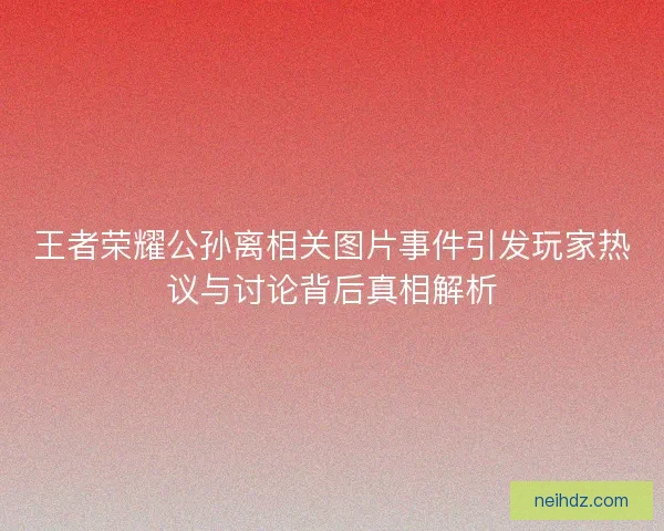 王者荣耀公孙离相关图片事件引发玩家热议与讨论背后真相解析